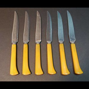 Royal Brand Butterscotch Bakelite Steak Knives